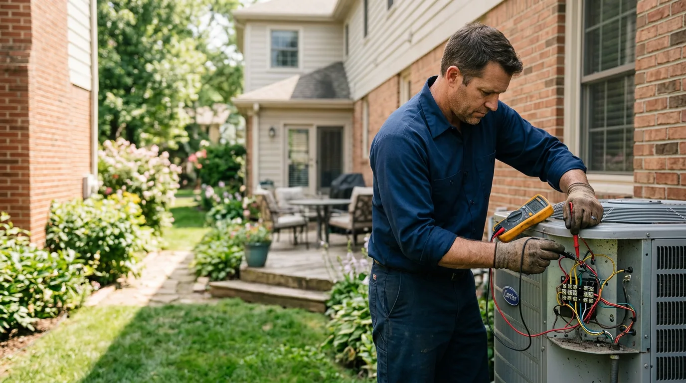 HVAC technician working near Saint James, NY